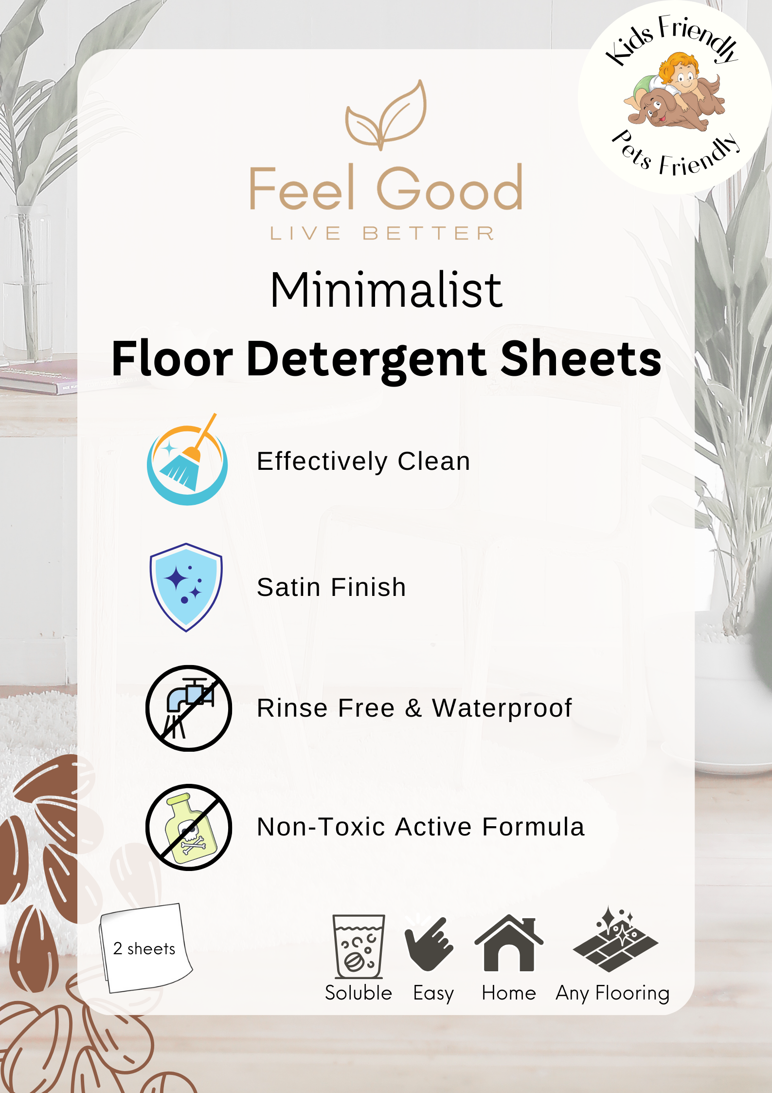 Feel Good Floor Detergent Sheets (30 Sheets) - Our Reusable Lifestyle