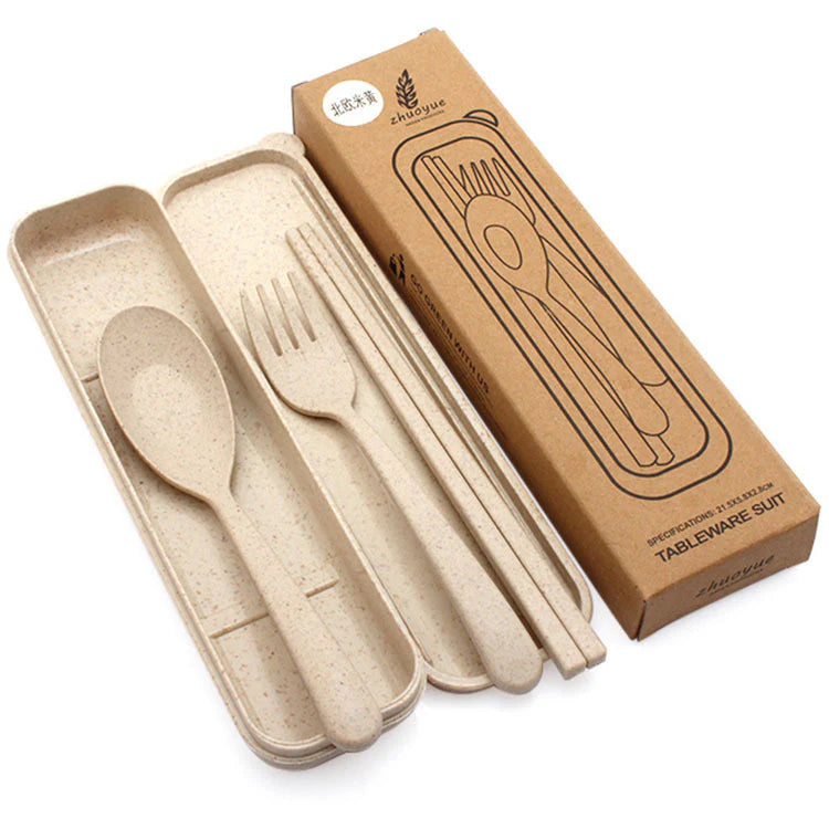 Wheat Fibre Cutlery Set picnic packed lunch Our Reusable Lifestyle