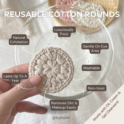 Reusable facial cotton rounds (set of 3) - Our Reusable Lifestyle